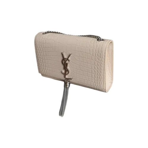 SAINT LAURENT Кожаная сумка через плечо сумка на плечо женская телесный цвет розовый