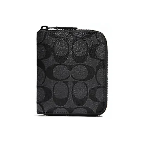 COACH Zip Around Canvas Leg Holster Wallet Medium Men's Black Monogram