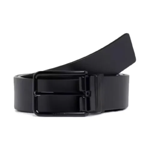 CALVIN KLEIN Двойной дизайн застежка-булавка переработанный полиэстер кожа ремни мужской черный ширина 3,5 см