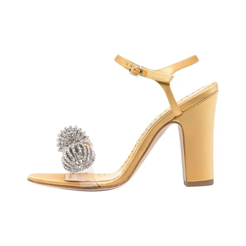 MANOLO BLAHNIK One Ремешок Сандалии 9 см Женские Желтые