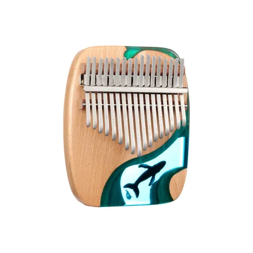 Hluru Глубокий морской синий Кит Узор 17 Notes 21 Notes Karimba Защита рук Внешний вид Стиль Калимбы