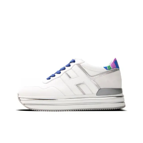 HOGAN H222 Midi Низкий Топ Обувь на Платформе Женская Белый Серый Синий