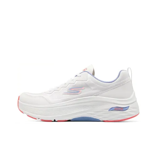 Skechers Max Cushioning Низкий Топ Повседневные Беговые кроссовки Женские Белые Розовые