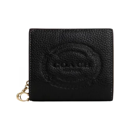 COACH Heritage Кожа Монета Кошелек Кошелек Стандартный Женский Черный