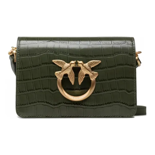 PINKO GRAIN LEATHER Сумка через плечо Сумка на плечо Женская Темно-зеленая