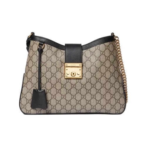 GUCCI Canvas Сумка из холста с кожаными вставками сумка через плечо средний размер унисекс бежевый и эбеновый