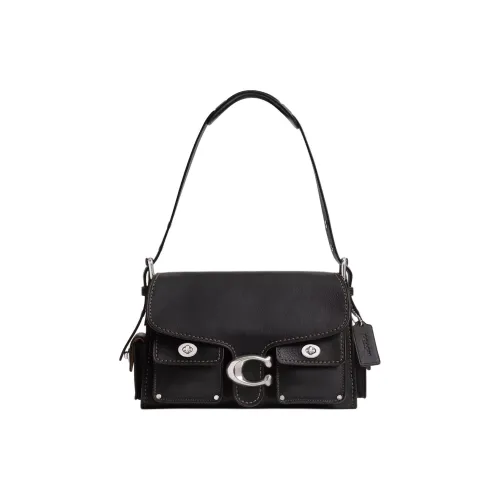 COACH CargoSoft Tabby Natural GRAIN LEATHER Biker Bag Crossbody Bag Medium Women's Black