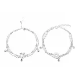 Мирный Застежка Жемчужный Двухслойный Многослойный Браслет