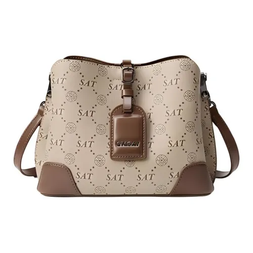 ST SAT PVC Сумка через плечо Сумка-ведро Средний Женская Кофейная