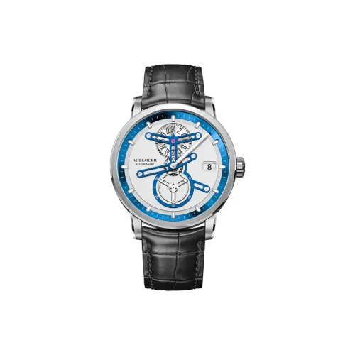 AGELOCER Автоматический механический механизм Мужские часы 42мм*42мм*11мм Синий