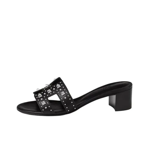 HERMES OASIS Слипоны 5 см Женские Черные