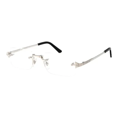 Cartier Металл Прямоугольные Оправы для Очков Мужские Серебряные
