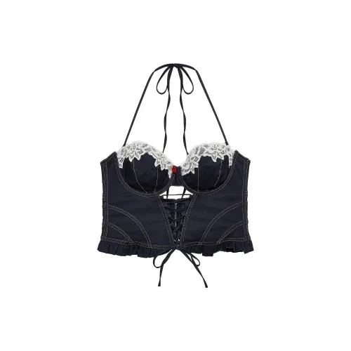 Victoria's Secret VICTORIA'S SECRET Радужка Бюстier Темно-синий Синий Корректирующее белье Женское Морской Синий