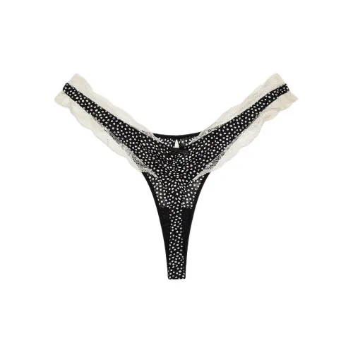 Victoria's Secret Evangeline Стринг Panty Lottie Точка Нижнее белье Женские 1 шт Черная точка