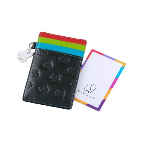 MIFFY MY Wallet Коллаборация Коровья кожа Кошелек для паспорта и держатель для карт стандартный женский черный