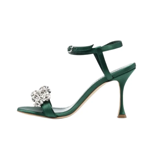 MANOLO BLAHNIK One Ремешок Сандалии 10 см Женские Зеленые