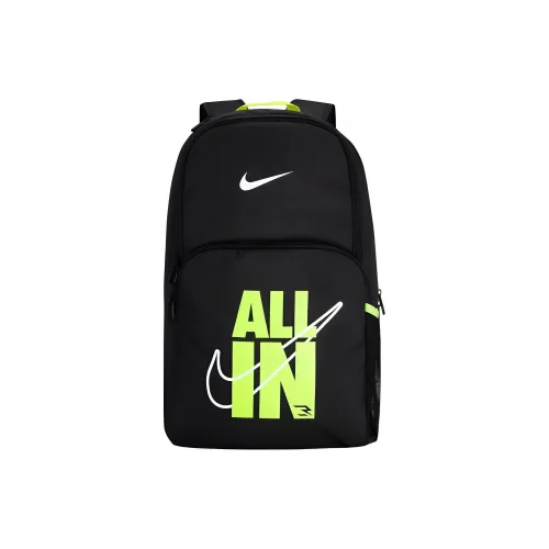 Nike Полиэстер Рюкзак Унисекс Глубокий Черный Лайм Раш