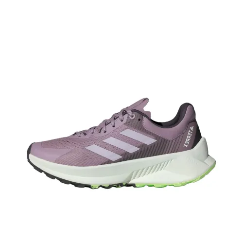 adidas Terrex Soulstride Flow Амортизация Износостойкий MID Топ Беговые кроссовки Женские Фиолетово-серый