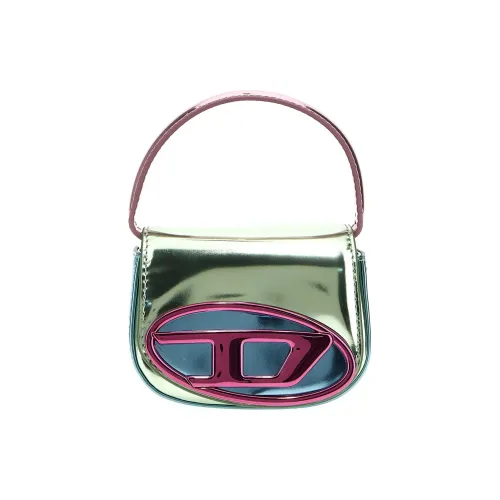 DIESEL Ламинированная ткань Сумка через плечо Сумка Экстра маленькая Женская Зеленая и Розовая и Синяя