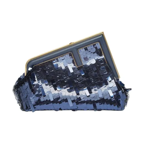 FENDI First Металл Одно плечо Через плечо Клатч Маленький Женский Синий