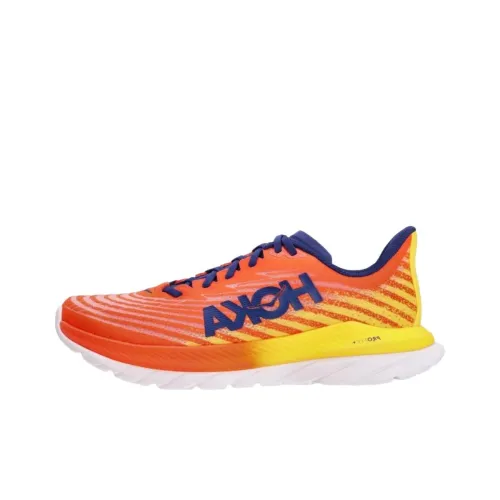 HOKA ONE ONE Mach 5 Износостойкие Дышащие Низкие Беговые кроссовки Мужские Оранжевые Желтые