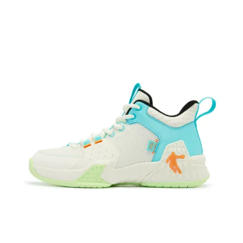 QIAODAN Kill Shot 1,0 Баскетбольные кроссовки Низкий топ Айвори Озерный Синий Мужской