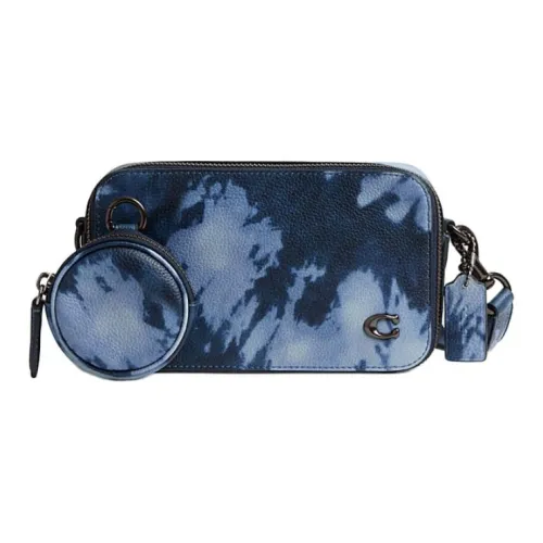 COACH Charter Пескоструйная кожа Сумка через плечо Мини Мужская Полночь Морской синий