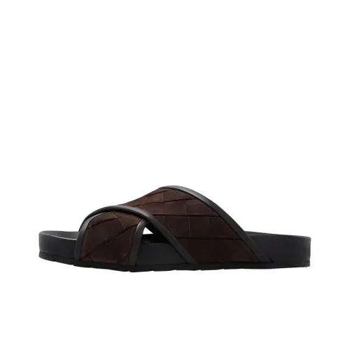 Bottega Veneta Резина Slide Мужской Коричневый Черный