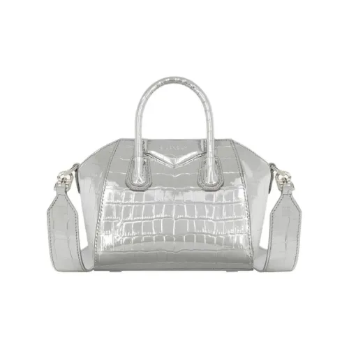 Givenchy Antigona Кожа Одно плечо Ручная сумка Сумка через плечо Мини Женские Свет Серебряный