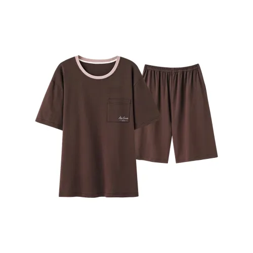 Mulong Family Пижамный комплект Мужской Темно-коричневый