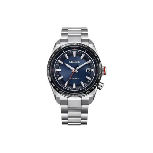 CITIZEN ATTESA ACT Collection Солнечный Кварцевый механизм Супер титан Ремень Часы Мужские Циферблат Синий