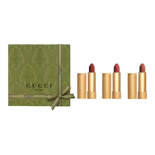 GUCCI Heartfelt Collection Golden Tube Трехцветный Коробка Помады Велюр Легко Смешиваемый #505+#217+#308