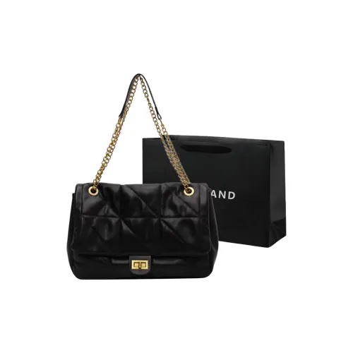 PINK·LAND ПУ (полиуретан) Универсальная Сумка через плечо Женская Черная