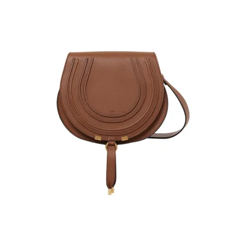 Chloe Рельеф Телячья Кожа Седло Сумка Сумка через плечо Сумка на плечо Женская Коричневая