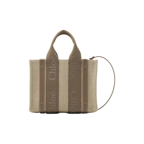 Chloe Древесный Лён Телячья Кожа Тоут Сумка Сумка для покупок Сумка через плечо Сумка Маленькая Женская Deep Орех