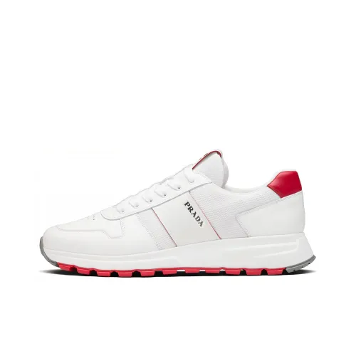 PRADA PRAX 1 Low Топ Повседневная обувь Мужская Белый Красный