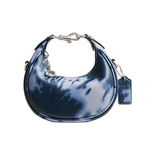 COACH Гладкая кожа Сумка через плечо Сумка Маленькая Женская Полночь Морской синий