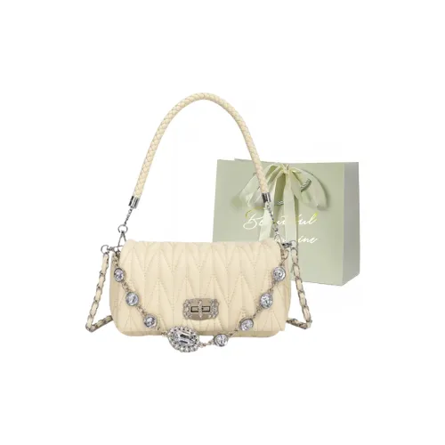 JIANGLIDA ПУ (полиуретан) Сумка через плечо Сумка на плечо Женская Экрю Черный Серебряный