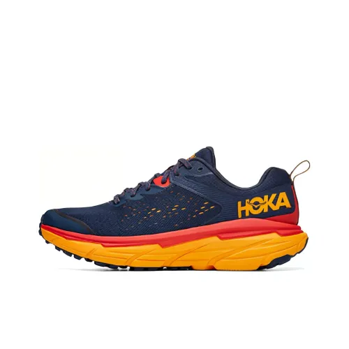 HOKA ONE ONE Амортизаторы Slip-resistant Abrasion-resistant Низкий топ Беговые кроссовки Унисекс Синий Желтый