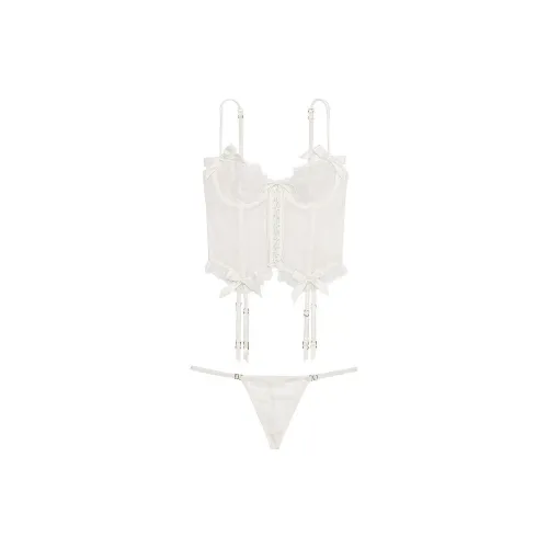 Victoria's Secret VERY Сексуальный VS ArchivesRoseLaceCroppedCorsetSet CW Набор нижнего белья Женское Кокосово-белый
