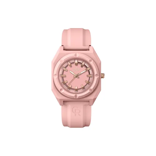 CHARLOTTE RAFFAELLI· Octagonal Series Наручные часы Кварцевый механизм Силиконовый ремешок Розовый циферблат Женские часы