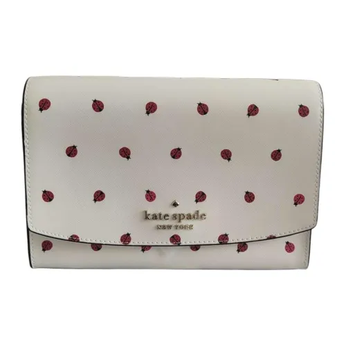 Kate Spade Крестообразная текстура PVC Сумка через плечо Сумка на плечо Женская Белая