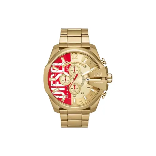 DIESEL Кварцевые часы механизм ремешок из нержавеющей стали 51 мм золотой циферблат унисекс