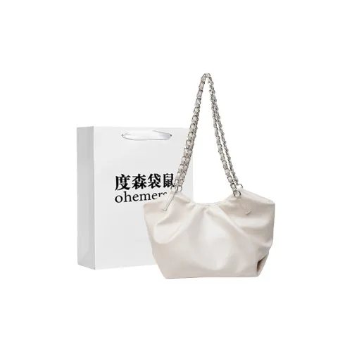 Dusen Kangaroo ПУ (полиуретан) Сумка через плечо Женская Экрю Серебристый Черный