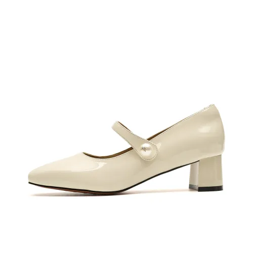 EBLAN Mary Jane с грубым каблуком 4,5 см женские экрю