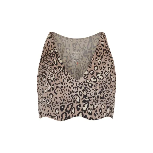 Victoria's Secret Sweaty Betty Пава Тень Plunge Бюстгальтер Коричневый Леопард Бюстгальтер Женские Леопардовый принт