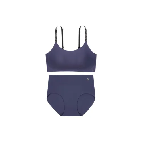 Victoria's Secret Jelly Strip Camisole Series Комплект нижнего белья Женское Темно-фиолетовое