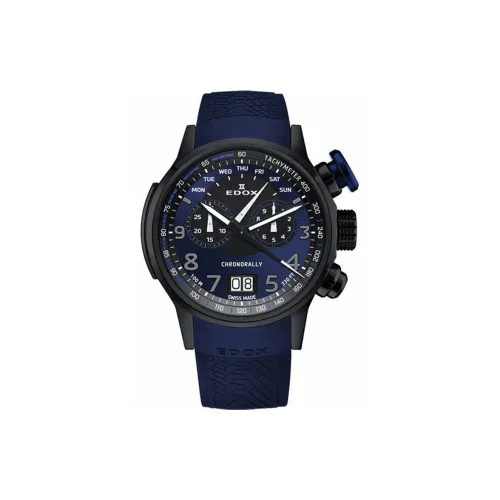 EDOX Кварцевый механизм Мужские часы 48 мм Синий
