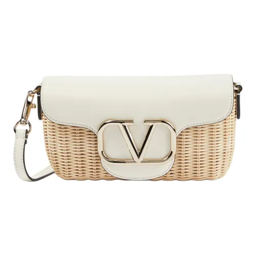 Valentino Garavani Ткань с кожаными вставками Сумка через плечо Сумка на плечо Женская Белая