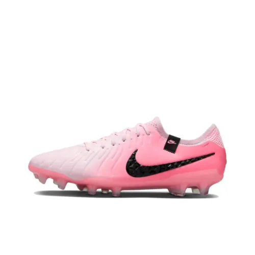 Nike Tiempo Legend 10 FG Твердый грунт противоскользящее и абразионное покрытие футбольные бутсы унисекс розовый